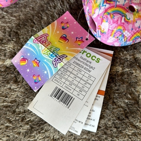 NWT Crocs Lisa Frank Classic Clogs Girls - Picture 2 of 4